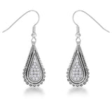 .45 Ct Tear Drop Rhodium Earrings with CZ