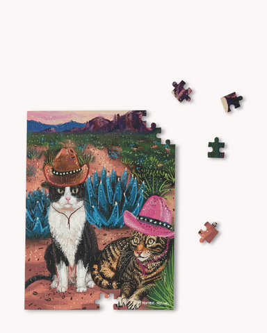 Cowboy Cats Fine Art Puzzle - Ocean Monroe