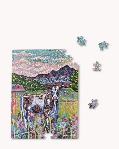 Cows On The Farm Fine Art Puzzle - Ocean Monroe