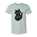 Cat And Coffee T-Shirt - Ocean Monroe