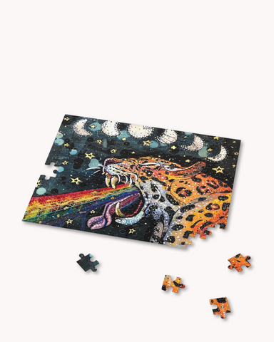 Moon Tides & Jaguar Vibes Fine Art Puzzle - Ocean Monroe
