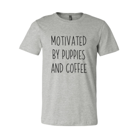 Motivated By Puppies And Coffee T-Shirt - Ocean Monroe