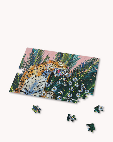 Jaguar Daisy Fine Art Puzzle - Ocean Monroe