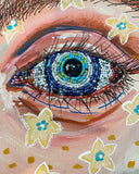 Armageddon Eyes ( original painting / beaded artwork ) - Ocean Monroe