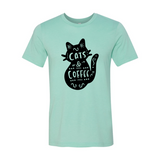 Cat And Coffee T-Shirt - Ocean Monroe
