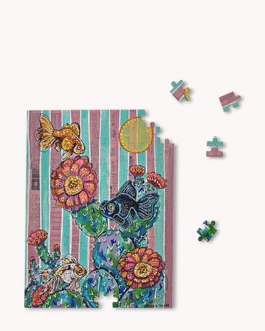 Cactus Goldfish Fine Art Puzzle - Ocean Monroe