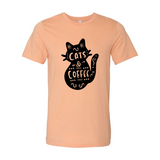Cat And Coffee T-Shirt - Ocean Monroe