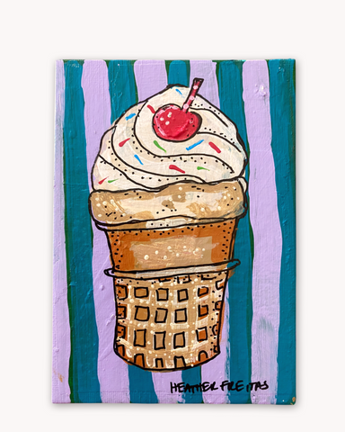 Vanilla Cone ( Original Painting ) - Ocean Monroe