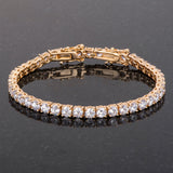 17.6 Ct Gold Plated Tennis Bracelet with Shimmering Round CZ