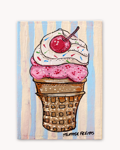 Strawberry Cone ( Original Painting ) - Ocean Monroe