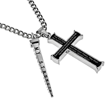 Black Cross Nail Necklace