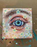 Armageddon Eyes ( original painting / beaded artwork ) - Ocean Monroe