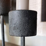Distressed Black Metal Candle Holder