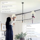 61 Inch Two Shade Linear Iron Pendant