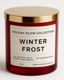 Winter Frost Candle – Fir & Cardamom, Red Jar – Snowy Forest Scent - Ocean Monroe