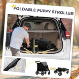 One-Click Foldable Stroller for Large Medium Small Dogs, Pet, Cats with Storage