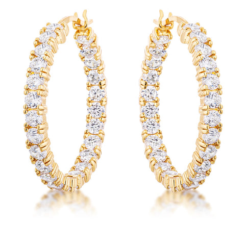 18k Gold Plated Eternity Hoop Earrings
