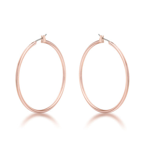 45mm Rose Gold Plated Hoop Earrings