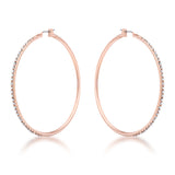 Large Rosegold Hoop Earrings with Crystals