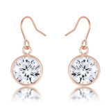 5.5 Ct Rose Gold CZ Drop Earrings