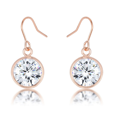 5.5 Ct Rose Gold CZ Drop Earrings