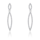 Sara 1.2ct CZ Rhodium Delicate Double Teardrop Drop Earrings