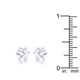 Reign 3.4ct CZ Rhodium Stainless Steel Stud Earrings