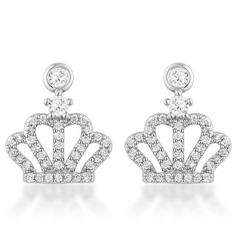 0.5 Ct Rhodium Crown CZ Earrings