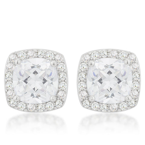 Pave Halo Earrings