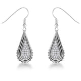 .45 Ct Tear Drop Rhodium Earrings with CZ