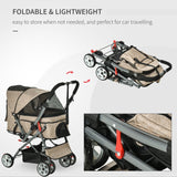 Pet Foldable Travel Carriage Stroller with Reversible Handle
