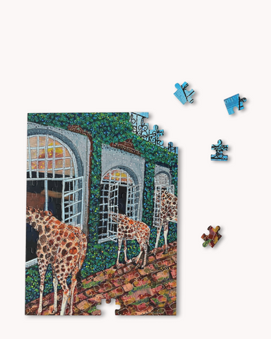 Fine Dining Giraffe Fine Art Puzzle - Ocean Monroe