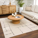 Koume Beige Maze Area Rug