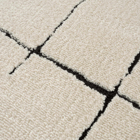 Koume Beige Maze Area Rug