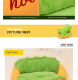 Hot Dog Shaped Pet Bed - Ocean Monroe