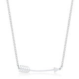 Arianna Rhodium Stainless Steel Arrow Necklace