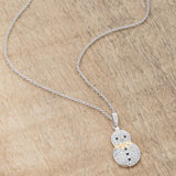 .35 ct CZ Two-Tone Snowman Pave Holiday Pendant