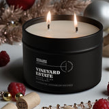 Vineyard Estate Candle 10.6 oz – Cranberry, Wine Spice & Vanilla Sugar - Ocean Monroe
