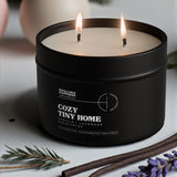 Cozy Tiny Home Candle 10.6 oz – Lavender, Vanilla & Eucalyptus - Ocean Monroe
