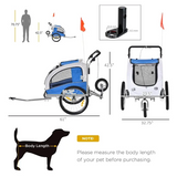 Elite II 2-In-1 Pet Dog Bike Trailer and Stroller