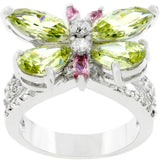 Rhodium Plated Butterfly Cocktail Ring