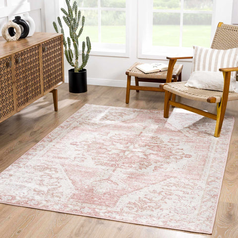 Snead Pink Floral Rug