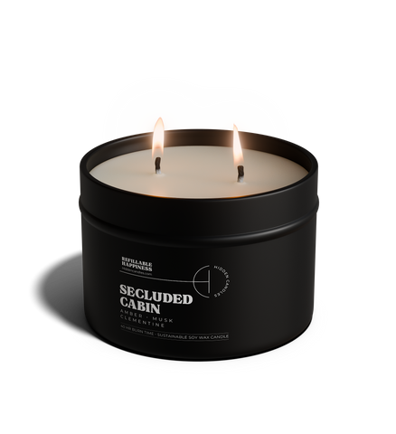Secluded Cabin Candle 10.6 oz – Bergamot, Cedarwood & Smoked Amber - Ocean Monroe