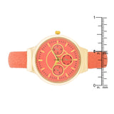 Reyna Gold Coral Leather Cuff Watch