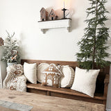 Distressed White Wood Wall Shelf