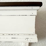Distressed White Wood Wall Shelf