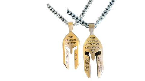 Gold Helmet Necklace