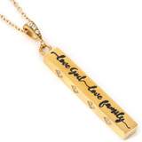 Gold Bar Cross Necklace