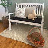 Vintage-Inspired Wooden Bench with Upholstered Seat
