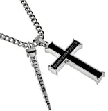 Black Cross Nail Necklace